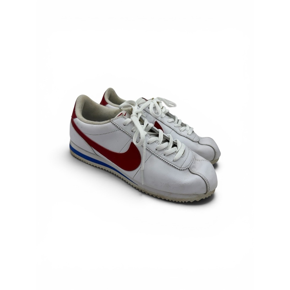 Vintage Nike Classic Cortez White Red Blue Forrest Gump Leather Sneakers Mens 10